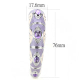 Rhodium Brass Bangle with Synthetic  in Rose