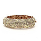 Rose Gold+e-coating Brass Bangle with Top Grade Crystal  in Citrine Yellow