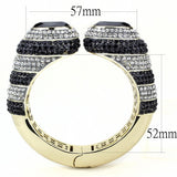 Gold Brass Bangle with Synthetic  in Jet