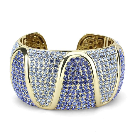Gold Brass Bangle with Top Grade Crystal  in Multi Color