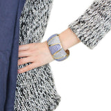 Gold Brass Bangle with Top Grade Crystal  in Multi Color