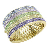 Gold Brass Bangle with Top Grade Crystal  in Multi Color