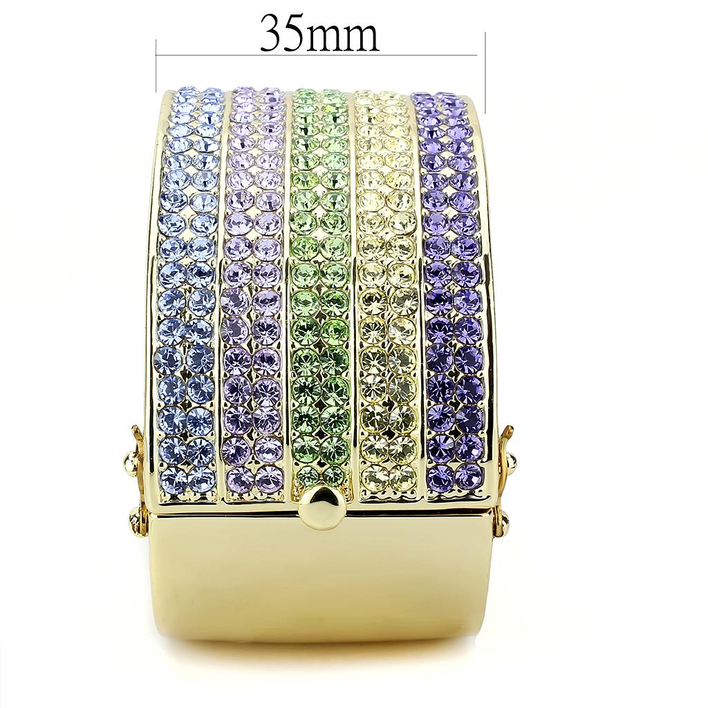 Gold Brass Bangle with Top Grade Crystal  in Multi Color