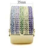 Gold Brass Bangle with Top Grade Crystal  in Multi Color