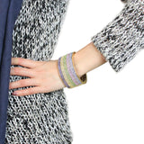 Gold Brass Bangle with Top Grade Crystal  in Multi Color