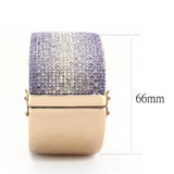 Rose Gold+e-coating Brass Bangle with Top Grade Crystal  in Multi Color