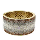 Gold Brass Bangle with Top Grade Crystal  in Multi Color