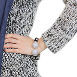 Rhodium Brass Bangle with Top Grade Crystal  in Clear