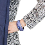 TIN Cobalt Black Brass Bangle with Top Grade Crystal  in Sapphire