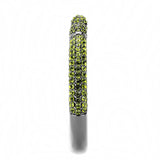 TIN Cobalt Black Brass Bangle with Top Grade Crystal  in Olivine color