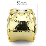 Gold Brass Bangle with Synthetic  in White