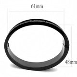 IP Black(Ion Plating) Brass Bangle with Top Grade Crystal  in Jet