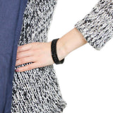 IP Black(Ion Plating) Brass Bangle with Top Grade Crystal  in Jet