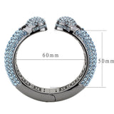 TIN Cobalt Black Brass Bangle with Top Grade Crystal  in Sea Blue