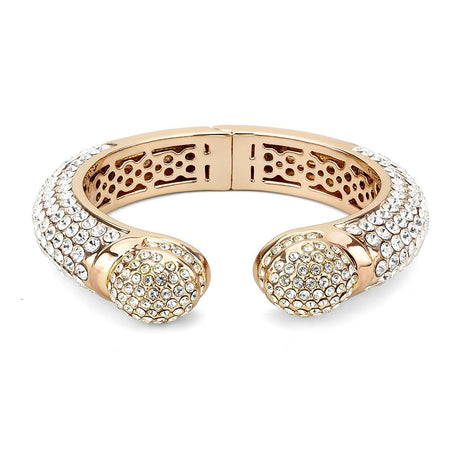 Flash Rose Gold Brass Bangle with Top Grade Crystal  in Clear