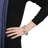 TIN Cobalt Black Brass Bangle with Top Grade Crystal  in Clear