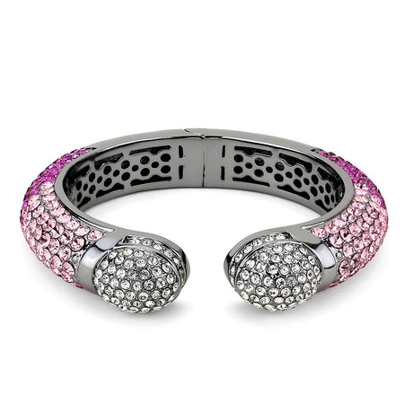 TIN Cobalt Black Brass Bangle with Top Grade Crystal  in Multi Color