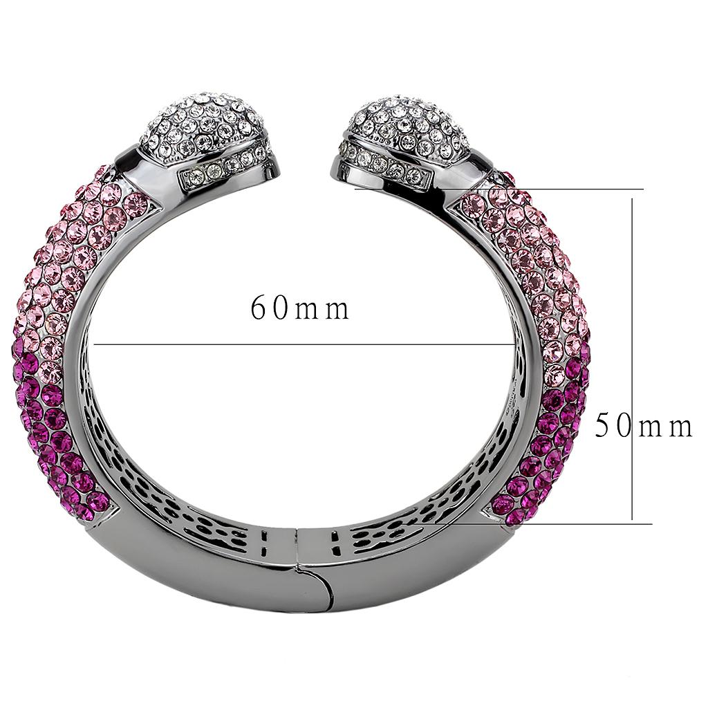 TIN Cobalt Black Brass Bangle with Top Grade Crystal  in Multi Color