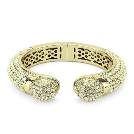 Flash Gold Brass Bangle with Top Grade Crystal  in Citrine Yellow