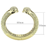 Flash Gold Brass Bangle with Top Grade Crystal  in Citrine Yellow