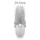 Rhodium Brass Bangle with Top Grade Crystal  in Clear