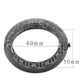 TIN Cobalt Black Brass Bangle with Top Grade Crystal  in Black Diamond