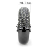 TIN Cobalt Black Brass Bangle with Top Grade Crystal  in Black Diamond