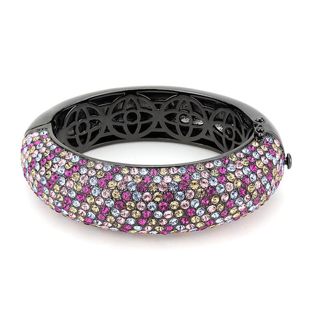 TIN Cobalt Black Brass Bangle with Top Grade Crystal  in Multi Color