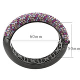 TIN Cobalt Black Brass Bangle with Top Grade Crystal  in Multi Color