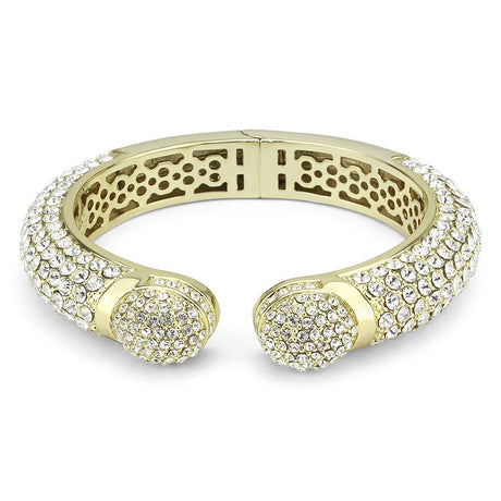 Flash Gold Brass Bangle with Top Grade Crystal  in Clear