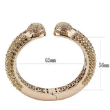 Flash Rose Gold Brass Bangle with Top Grade Crystal  in Smoked Quartz