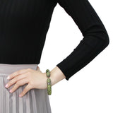 TIN Cobalt Black Brass Bangle with Top Grade Crystal  in Peridot