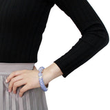 Rhodium Brass Bangle with Top Grade Crystal  in Light Sapphire