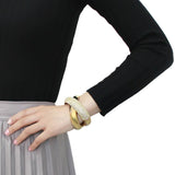 Gold Brass Bangle with Top Grade Crystal  in Citrine Yellow