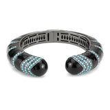 TIN Cobalt Black Brass Bangle with Top Grade Crystal  in Turquoise