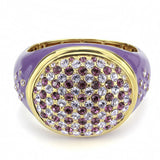 Gold Brass Bangle with Top Grade Crystal  in Amethyst