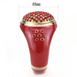 Gold Brass Bangle with Synthetic Synthetic Glass in Red Series