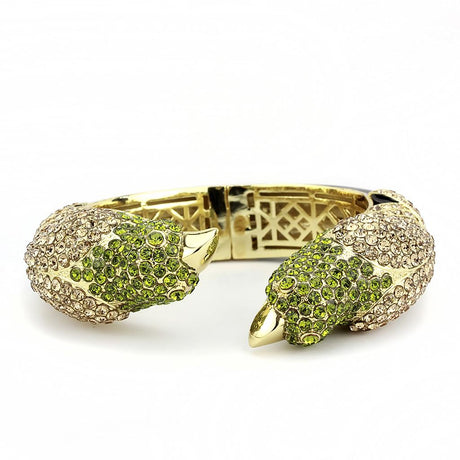 Gold Brass Bangle with Top Grade Crystal  in Multi Color