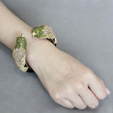 Gold Brass Bangle with Top Grade Crystal  in Multi Color