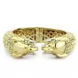 Gold+Rhodium Brass Bangle with Top Grade Crystal  in Citrine Yellow