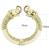 Gold+Rhodium Brass Bangle with Top Grade Crystal  in Citrine Yellow