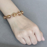 Gold Brass Bangle with AAA Grade CZ  in Citrine Yellow
