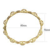 Gold Brass Bangle with Synthetic  in Brown