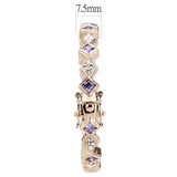 Rose Gold Brass Bangle with AAA Grade CZ  in Amethyst