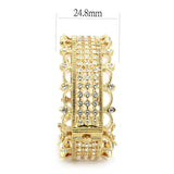 Gold Brass Bangle with Top Grade Crystal  in Clear