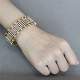 Gold Brass Bangle with Top Grade Crystal  in Clear