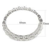 Rhodium Brass Bangle with Top Grade Crystal  in Clear