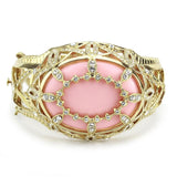 Gold Brass Bangle with Synthetic  in Rose