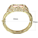 Gold Brass Bangle with Synthetic  in Rose