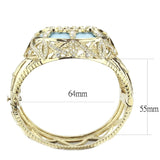 Gold Brass Bangle with Synthetic  in Sea Blue